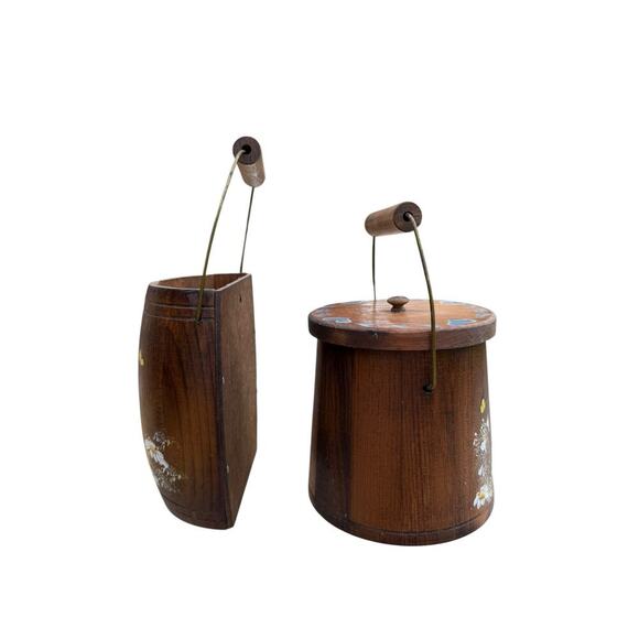 Vintage Milkmaid Handpainted Wooden Kitchen Wall Art and Bucket - Picture 6 of 6